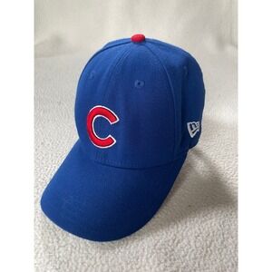 New Era Youth OSFM Baseball Hat Blue Chicago Cubs MLB 9FORTY Adjustable Cap
